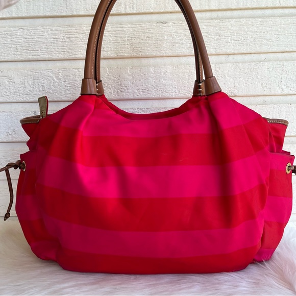 KATE SPADE Nylon Stripe Summer XL Tote Shoulder Bag Diaper Bag - Picture 3 of 14